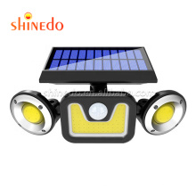 Solar Lights Outdoor 3 Heads, Romwish 80 LED 3 Modes Solar Motion Sensor Security Light with 360 Wide Lighting Angle,